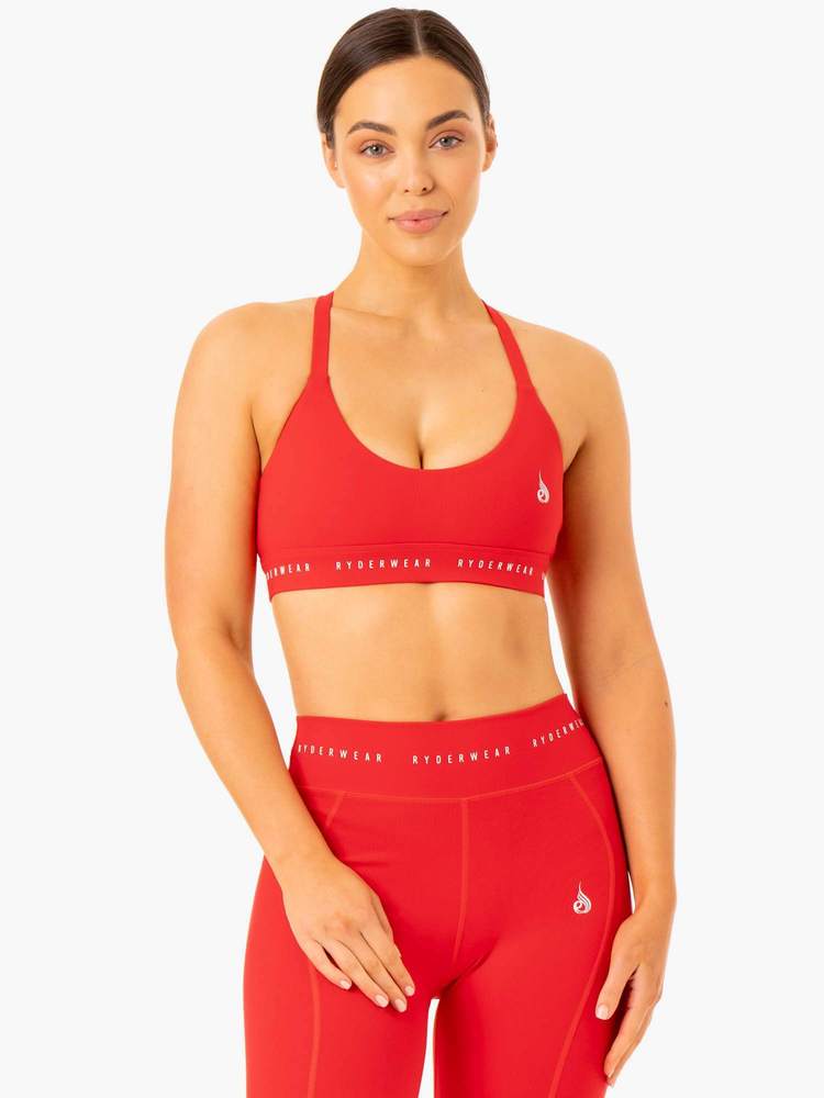 Sports bra Reflex Cross Over Red - Ryderwear