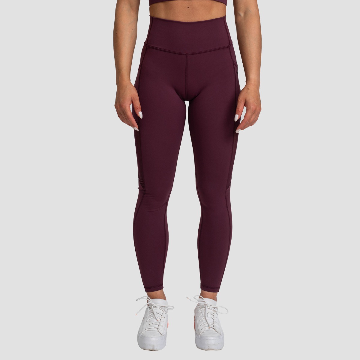 Dames Legging Mesh Panel Aubergine - GymBeam
