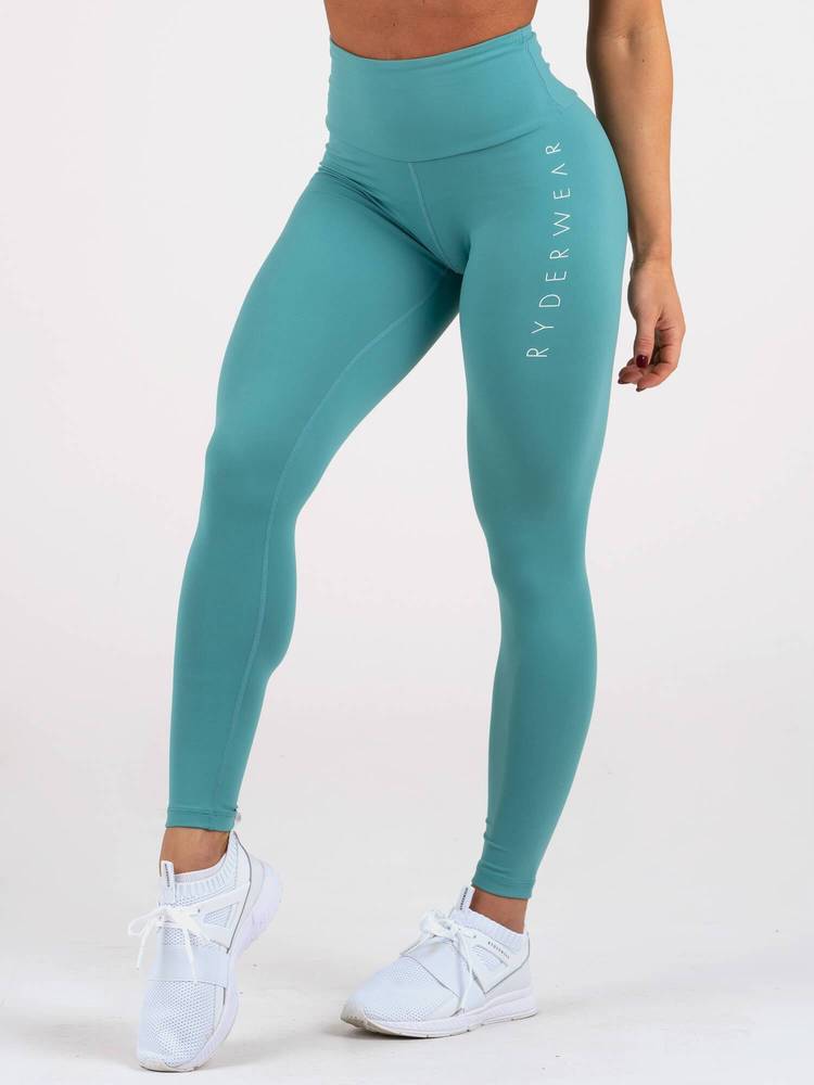 Dameslegging Staples Scrunch Bum Teal - Ryderwear