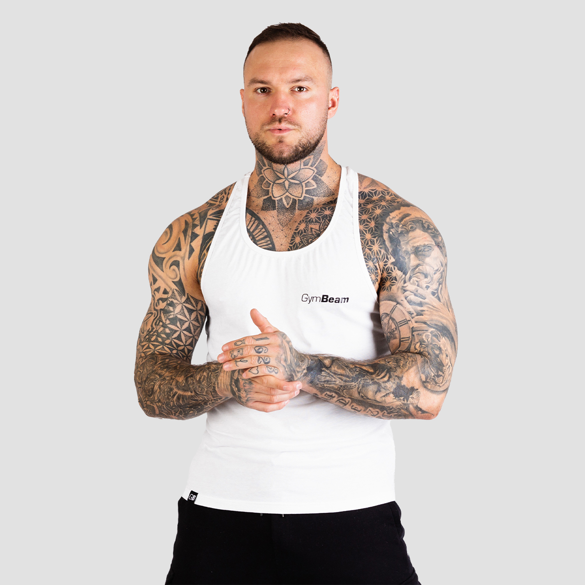 Heren Stringer Tank Top Wit - GymBeam
