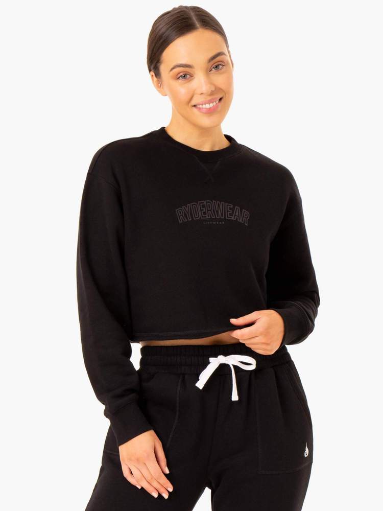 Women‘s Sweater Ultimate Fleece Black - Ryderwear