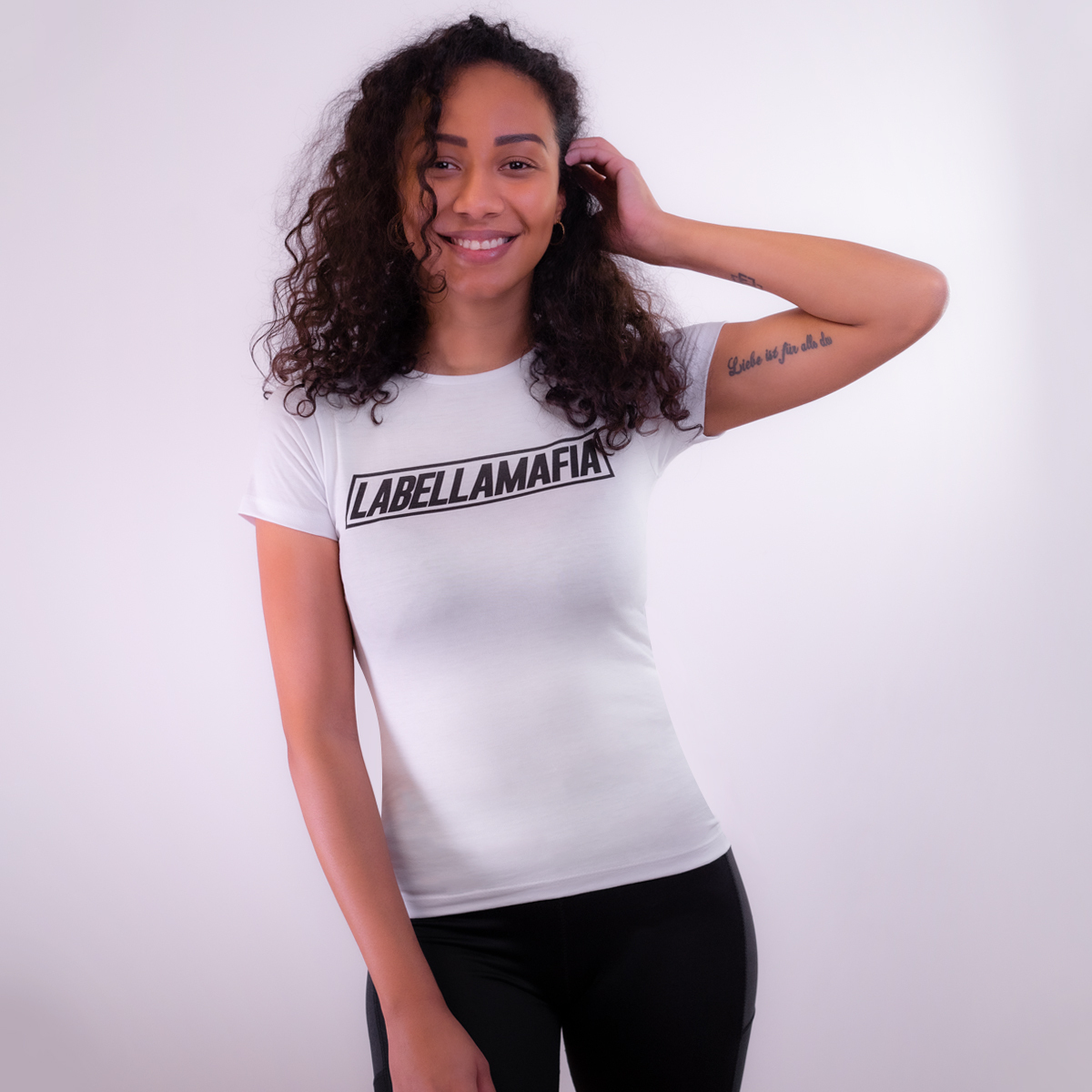 Women‘s T-shirt Mesh White - LABELLAMAFIA