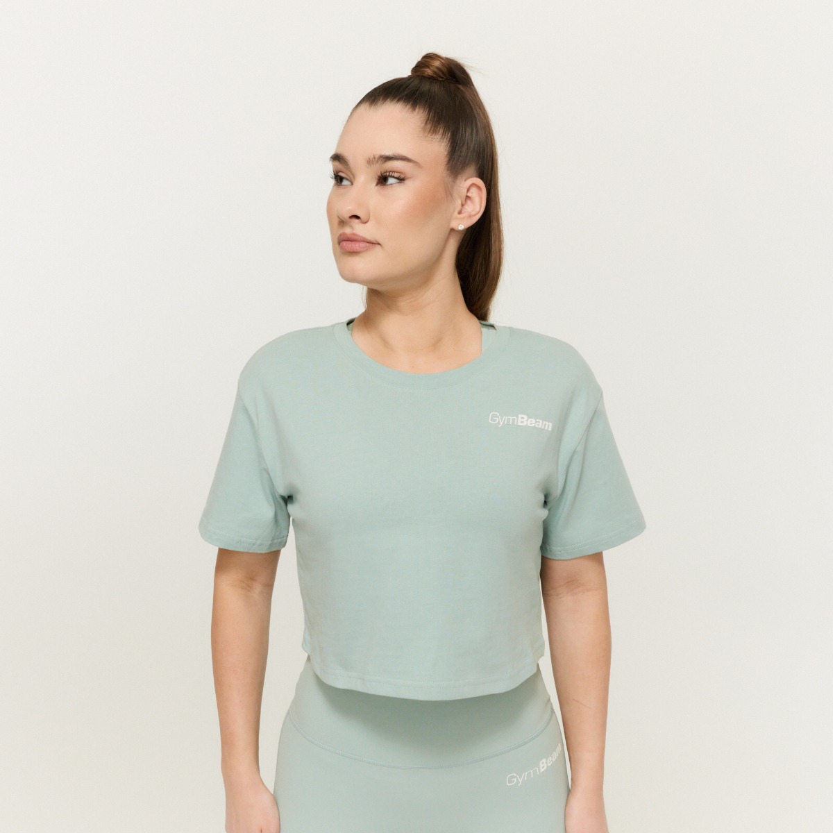 Dames Limitless Cropped T-shirt Eucalypt - GymBeam