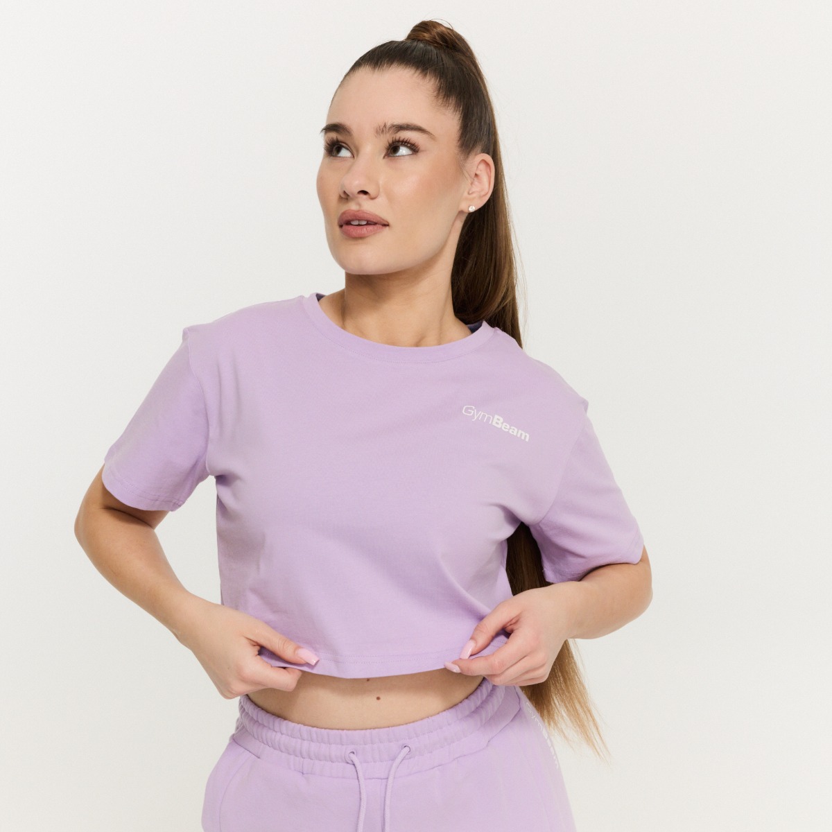 Dames Limitless Cropped T-shirt Lavendel - GymBeam