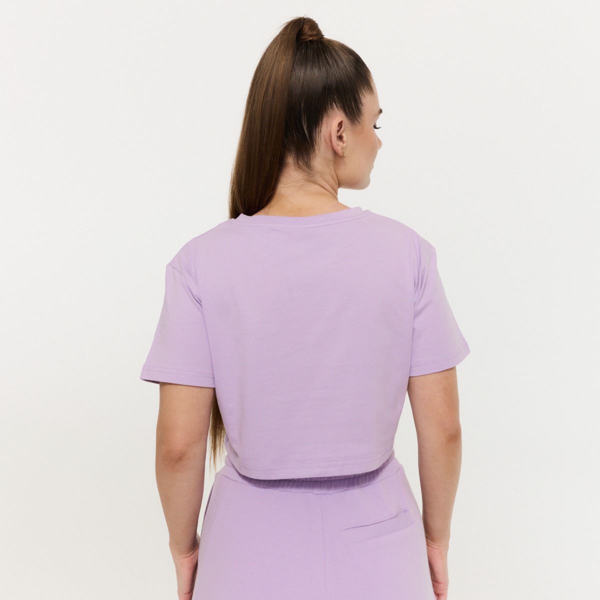 Dames Limitless Cropped T-shirt Lavendel - GymBeam