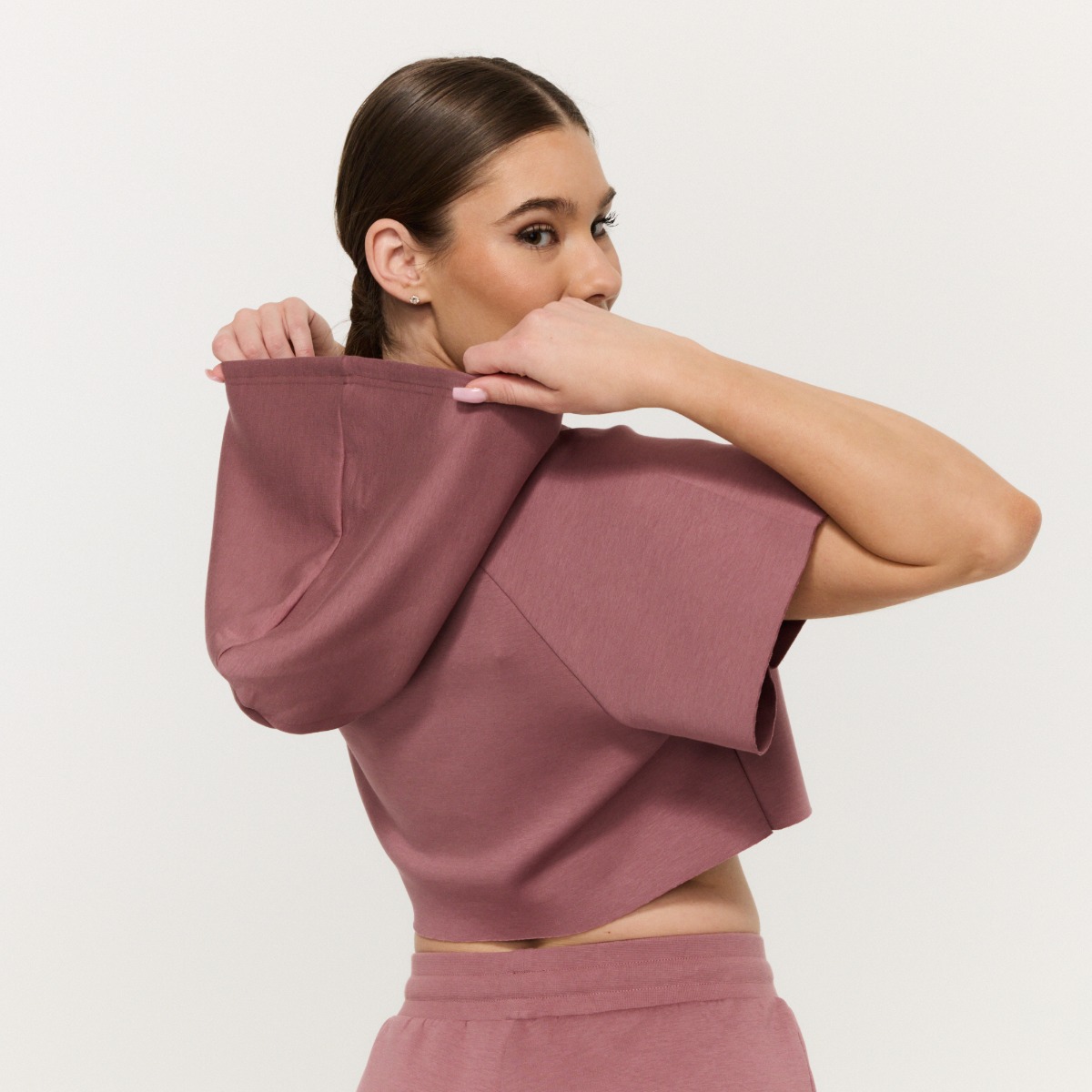 Women's Relay Cropped Hoodie Haze - GymBeam