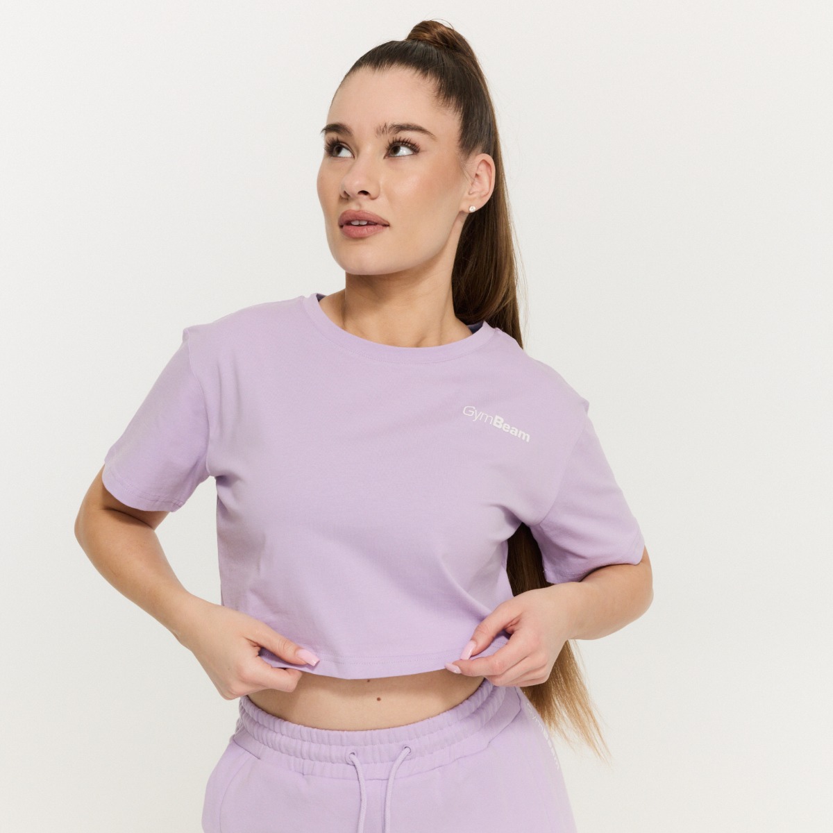 Dames Limitless Cropped T-shirt Lavendel - GymBeam