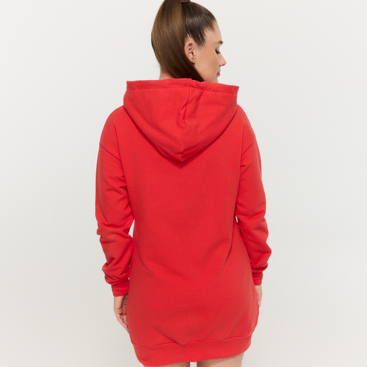 Dames Limitless Longline Hoodie Hot Red - GymBeam