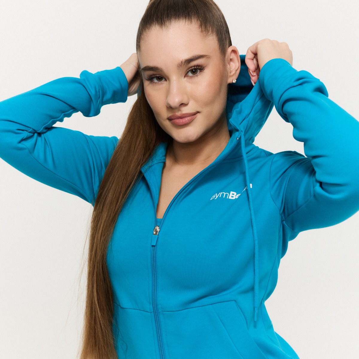 Dames Limitless Zip Up Hoodie Aquamarijn - GymBeam