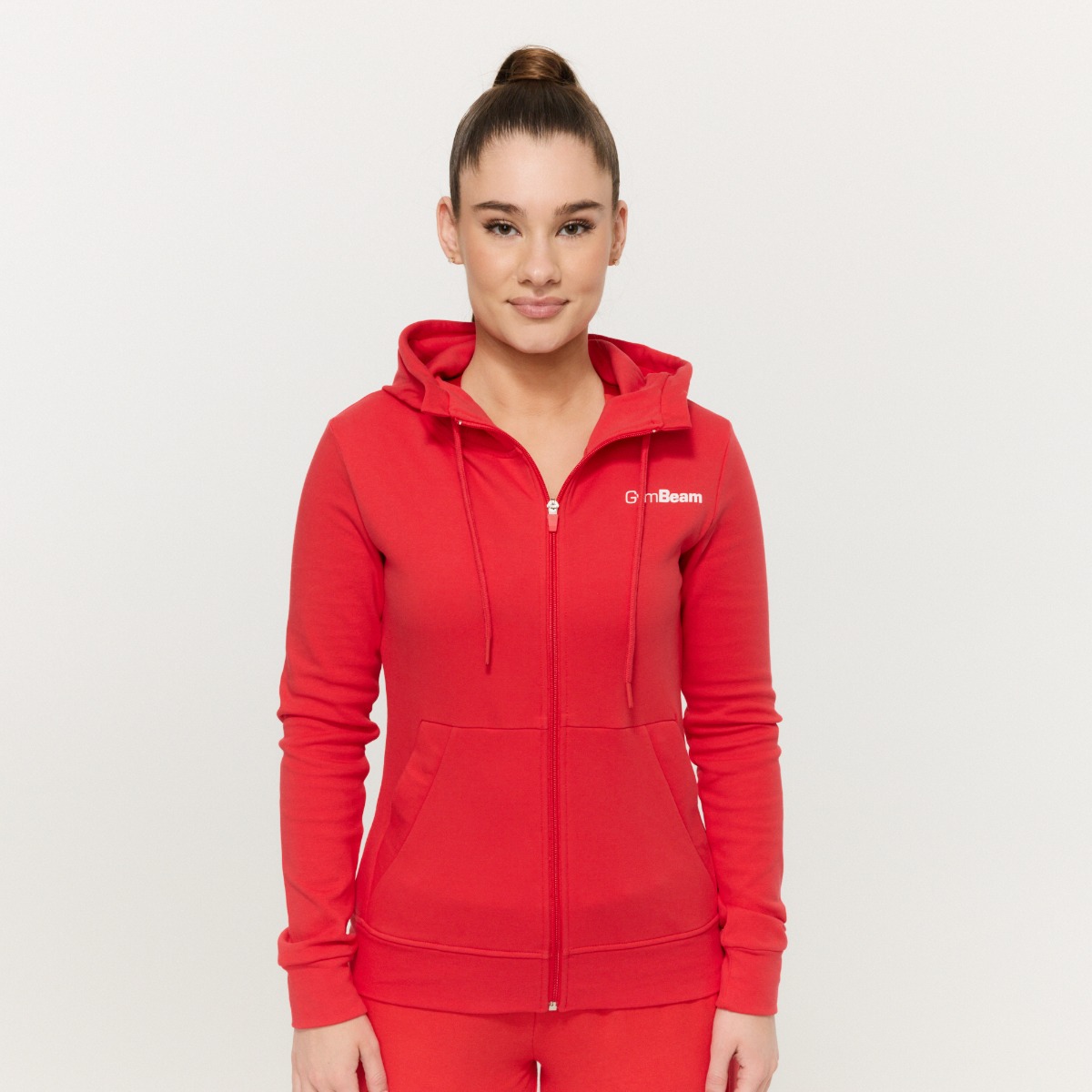 Dames Limitless Zip Up Hoodie Hot Red - GymBeam