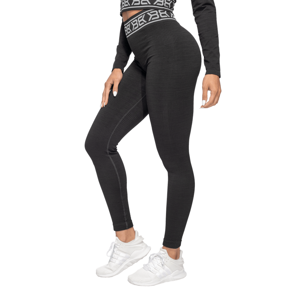 Women‘s leggings Rib Seamless Black Melange - Better Bodies