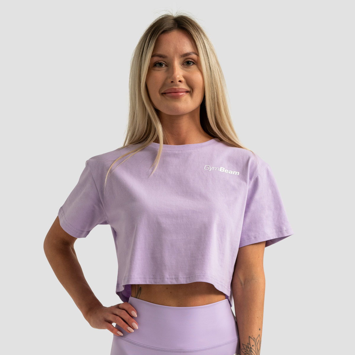 Dames Limitless Cropped T-shirt Lavendel - GymBeam