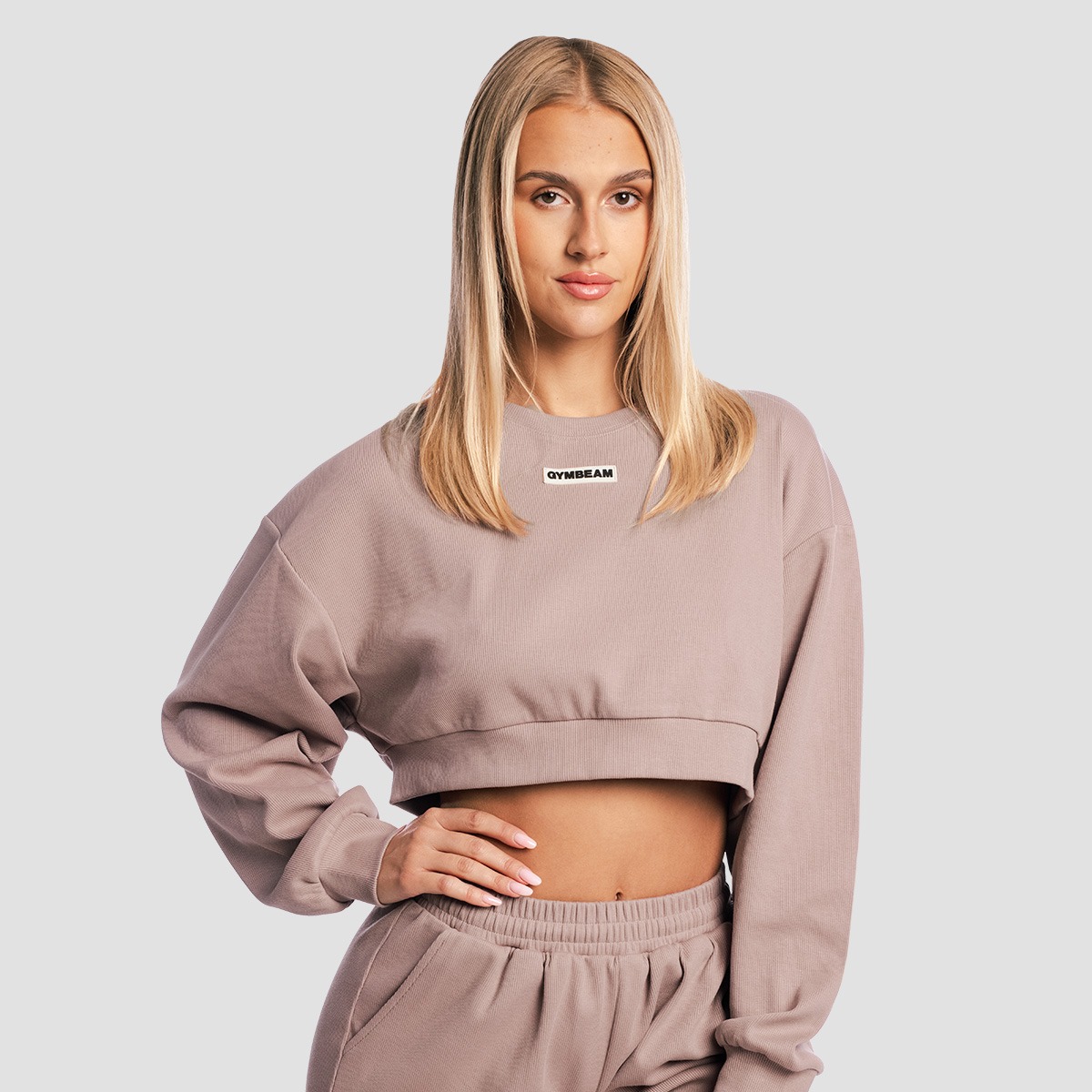 Dames Aura Cropped Sweatshirt Roux - GymBeam