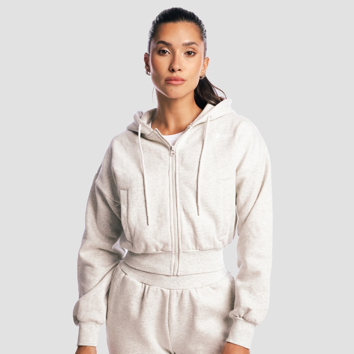 Base Zip Up Hoodie Wolk voor dames - GymBeam