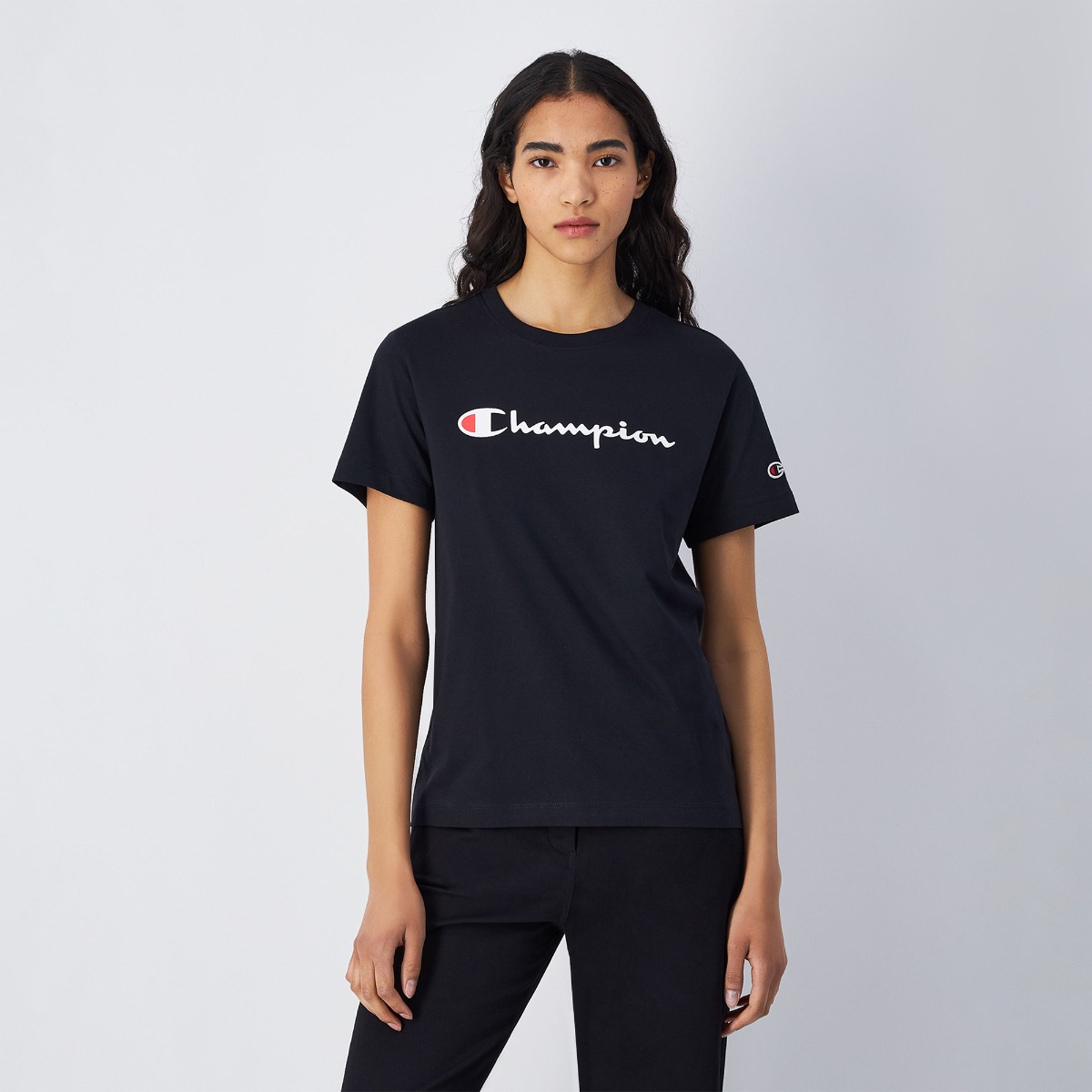 Women‘s Big Logo Jersey T-Shirt Black - Champion