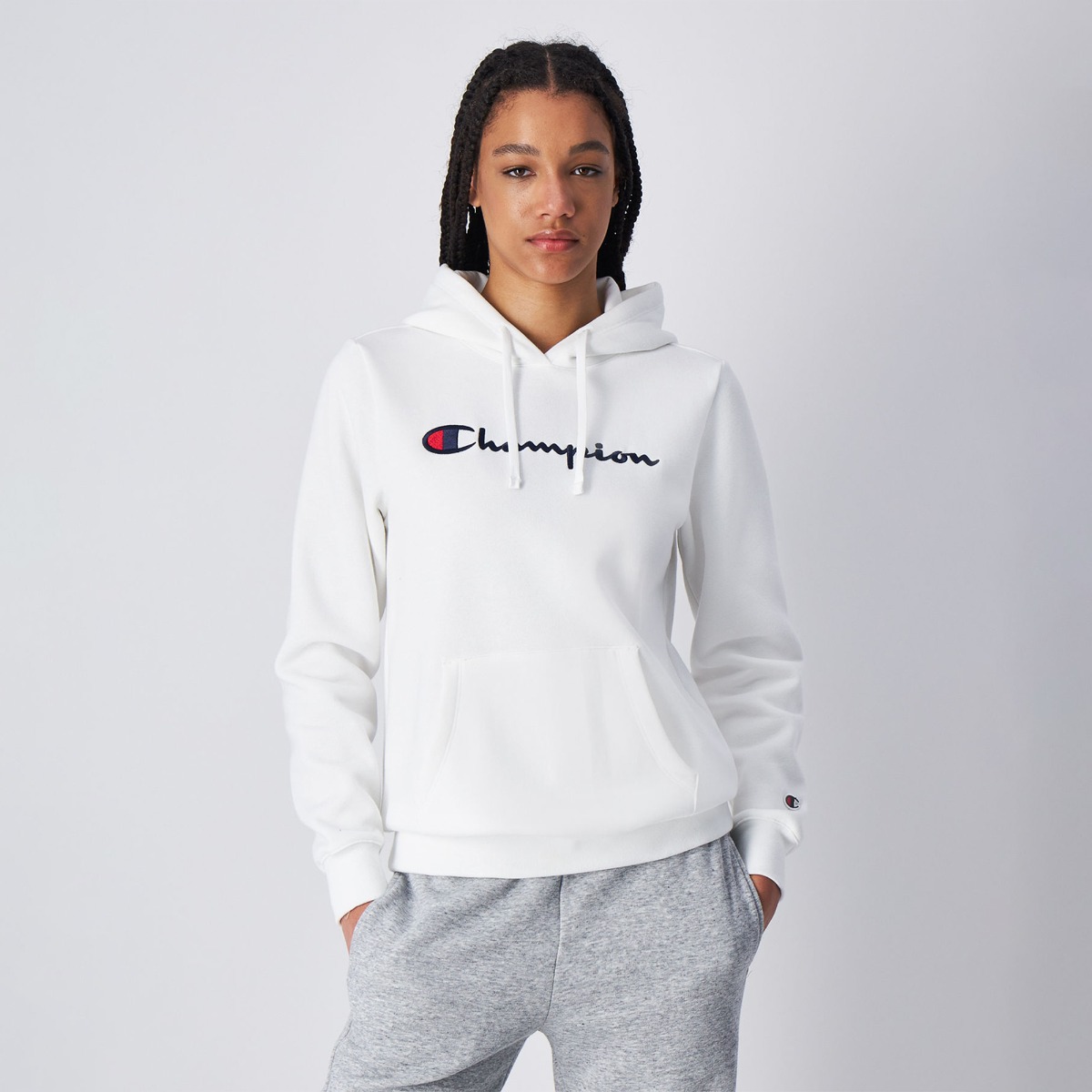 Women‘s Big Logo Slim Fit Hoodie White - Champion