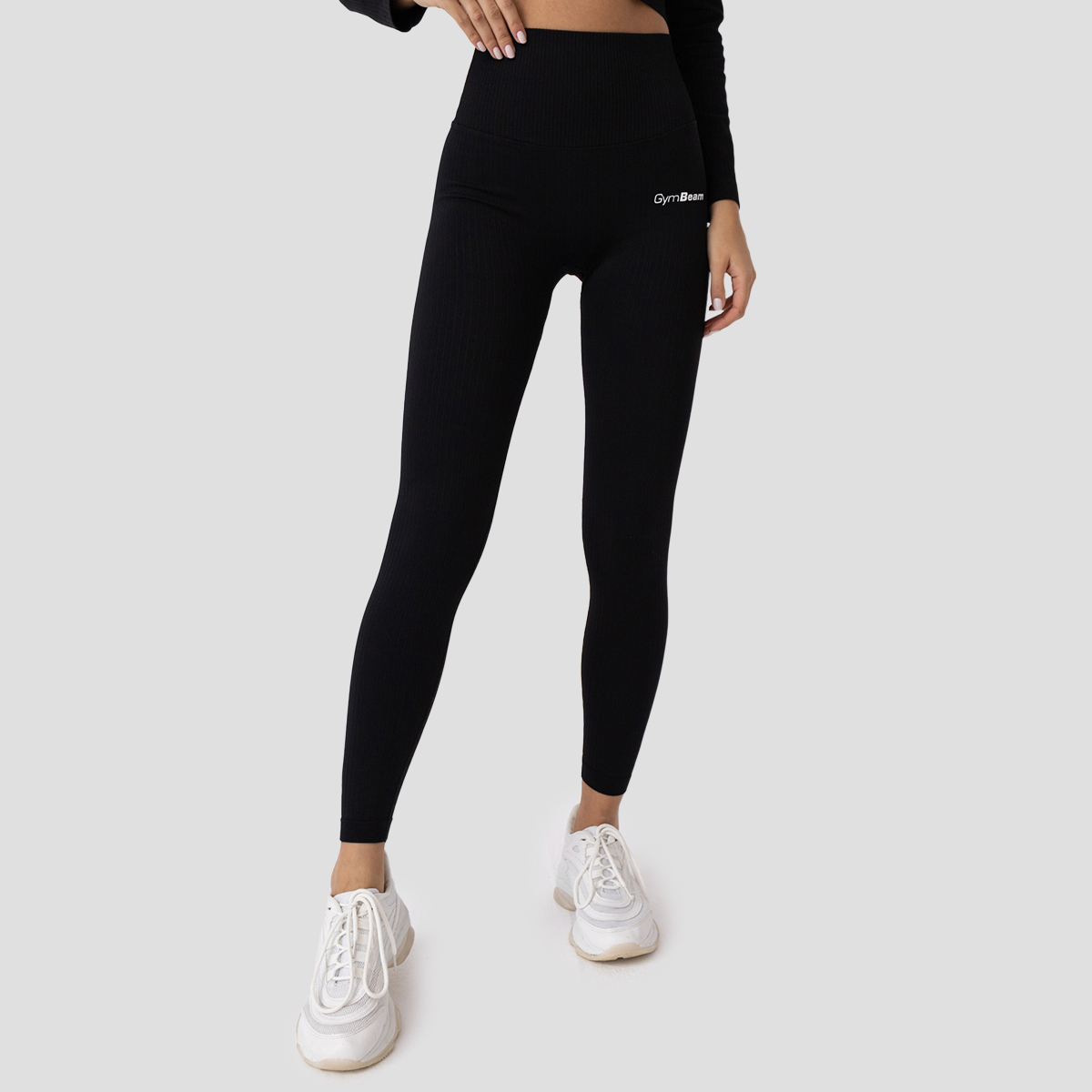 Geribbelde FLO Legging Zwart - GymBeam