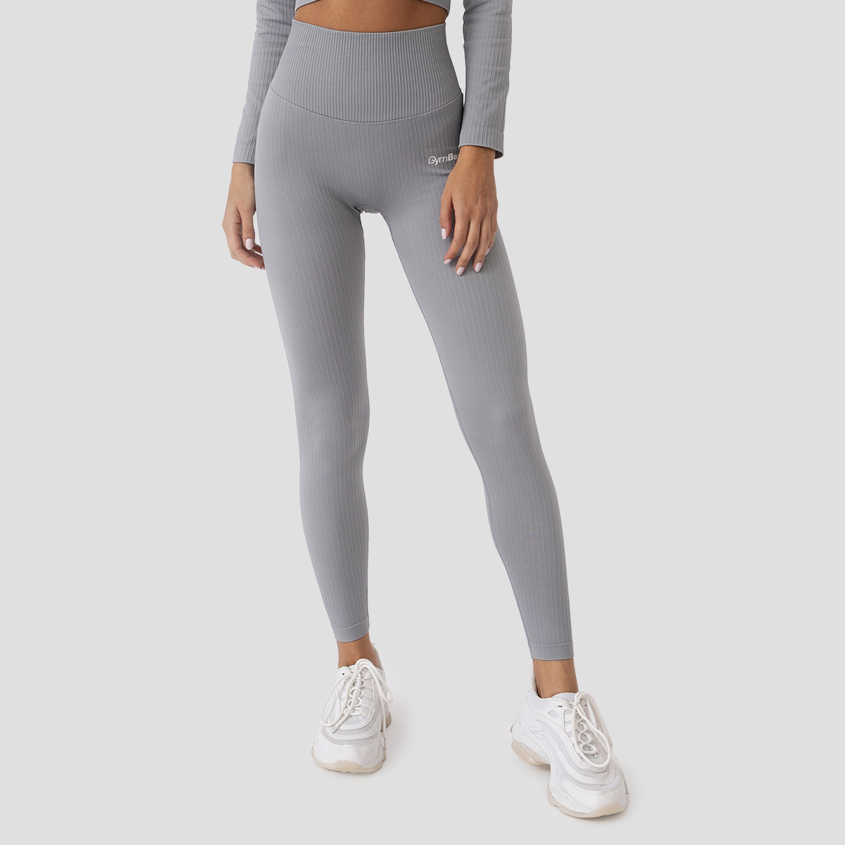 Geribbelde FLO Legging Grijs - GymBeam