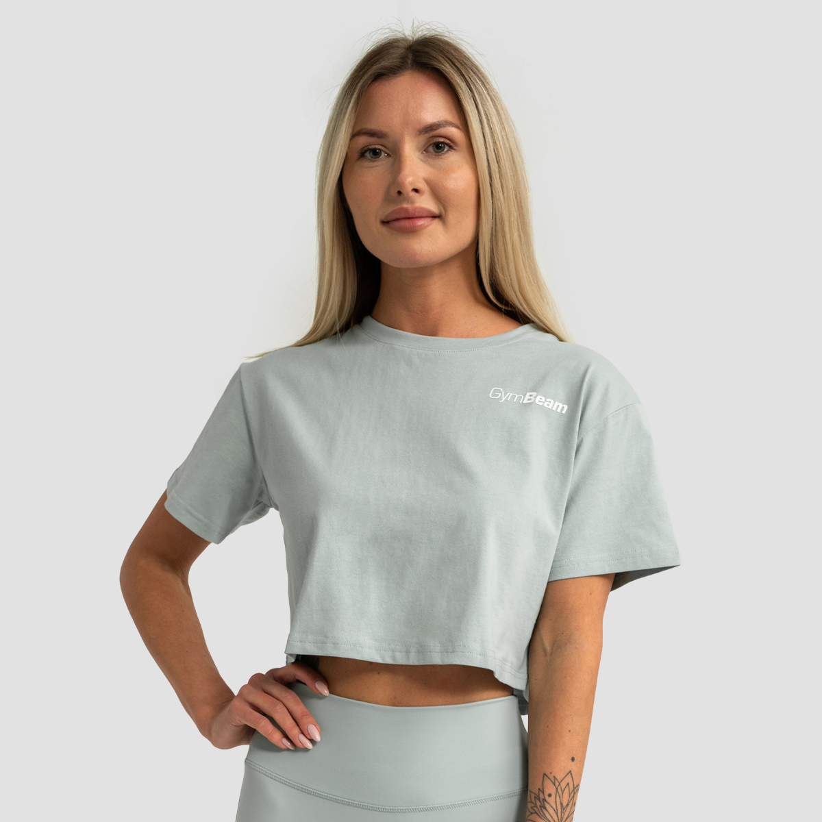 Dames Limitless Cropped T-shirt Eucalypt - GymBeam