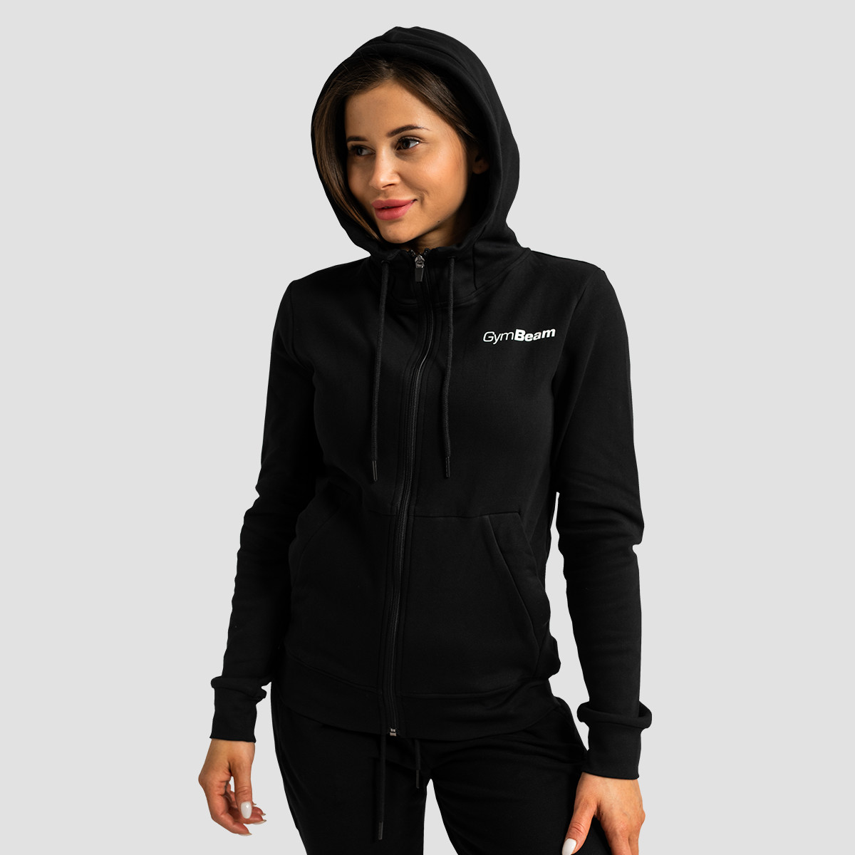 Dames Limitless Zip Up Hoodie Zwart - GymBeam