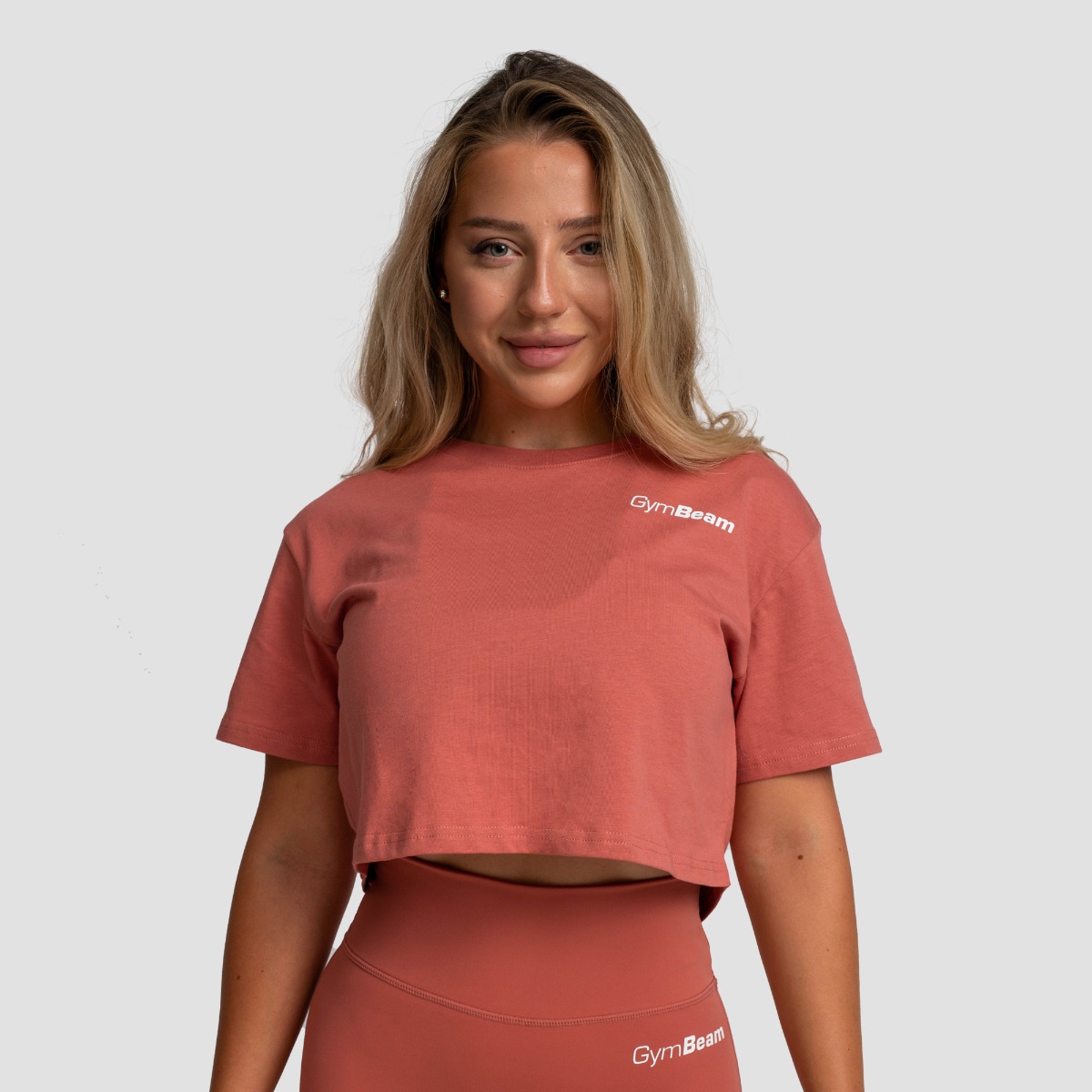 Dames Limitless Cropped T-shirt Kaneel- GymBeam