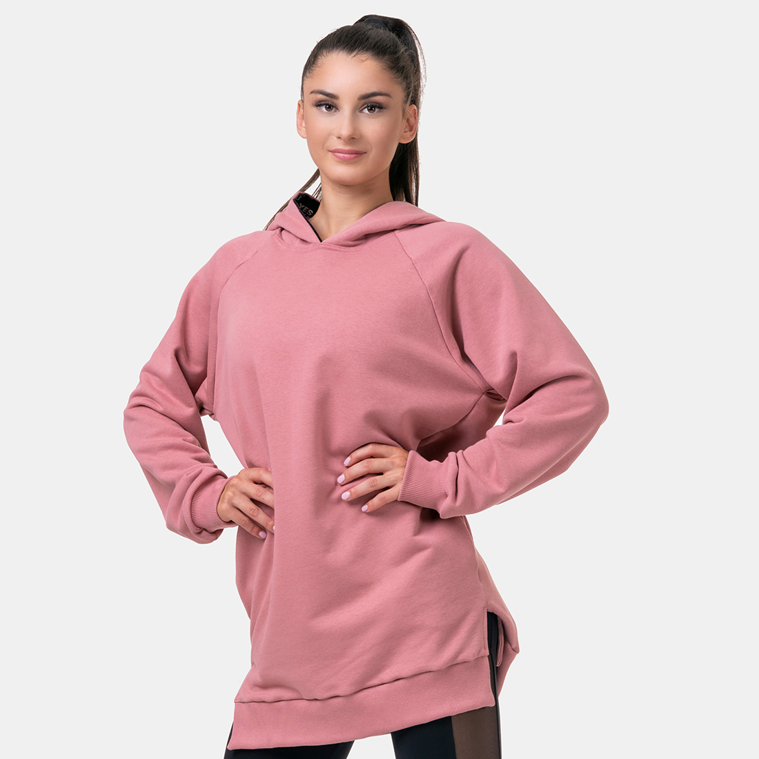 Women‘s Hoodie Everyday Hero Long Old Rose - NEBBIA