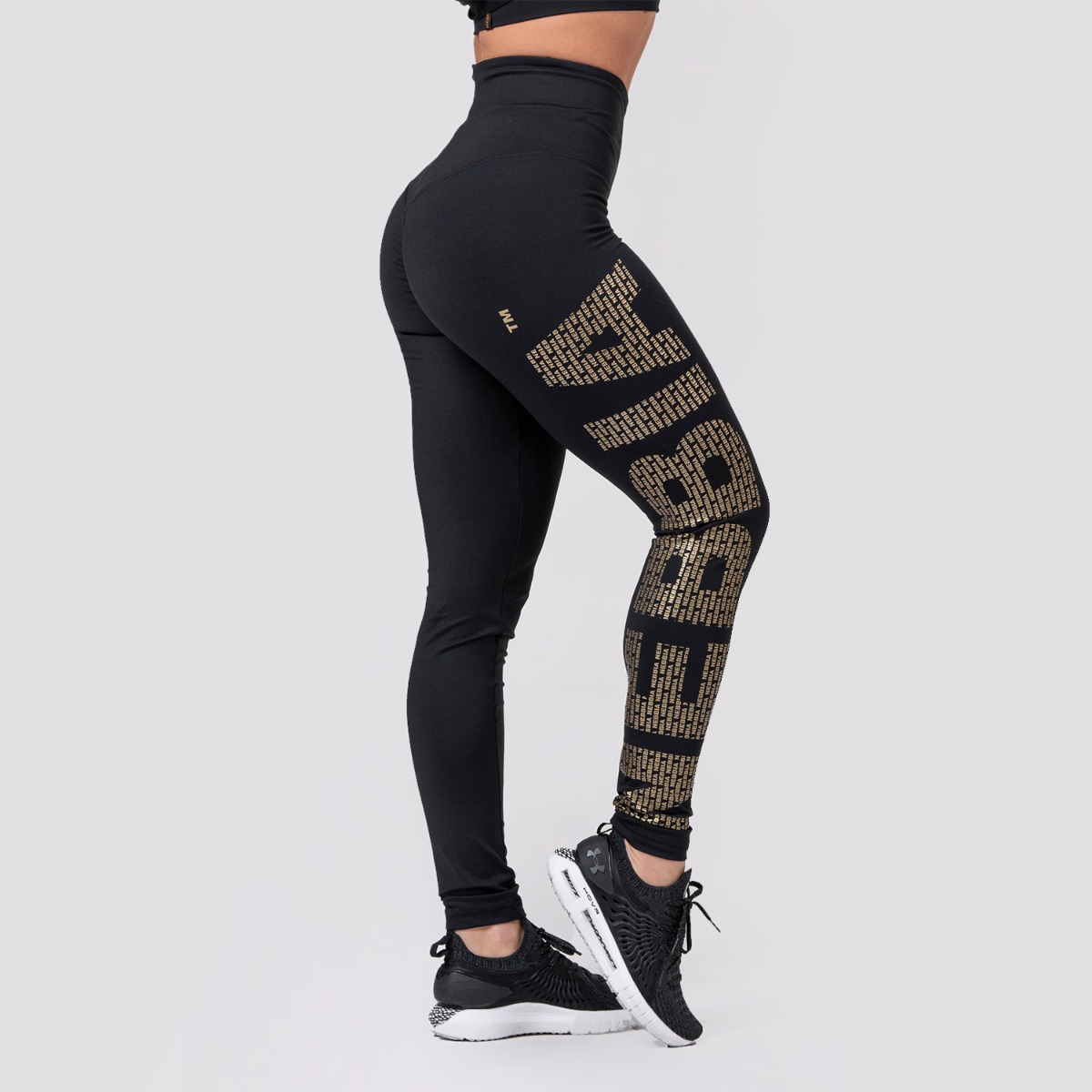 Women‘s leggings Intense Gold Print black - NEBBIA