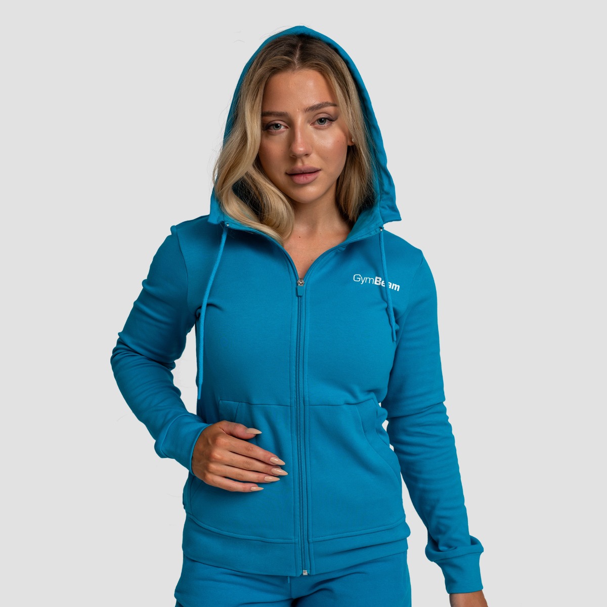 Dames Limitless Zip Up Hoodie Aquamarijn - GymBeam