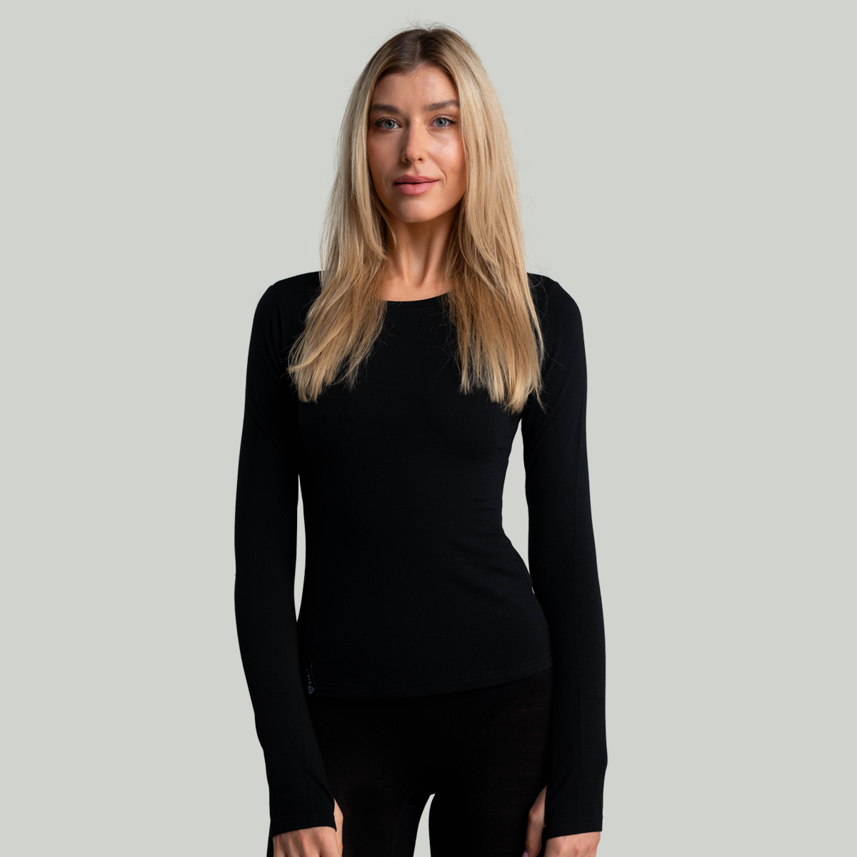 Dames-MERINO I T-shirt met lange mouwen Zwart - STRIX