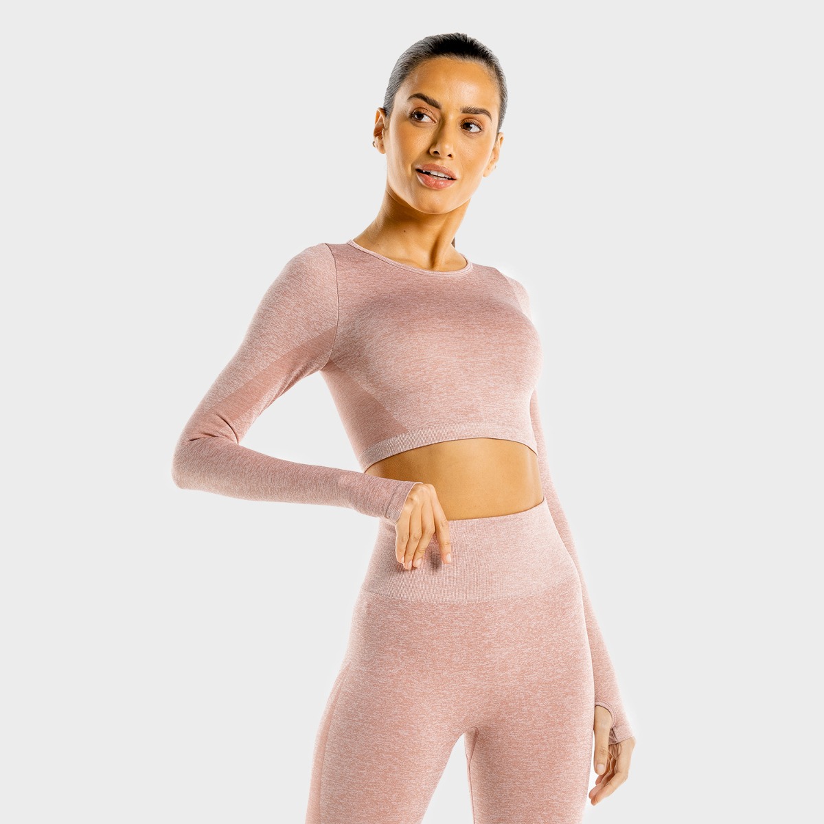 Women‘s Seamless Crop Top Marl rose gold - SQUATWOLF