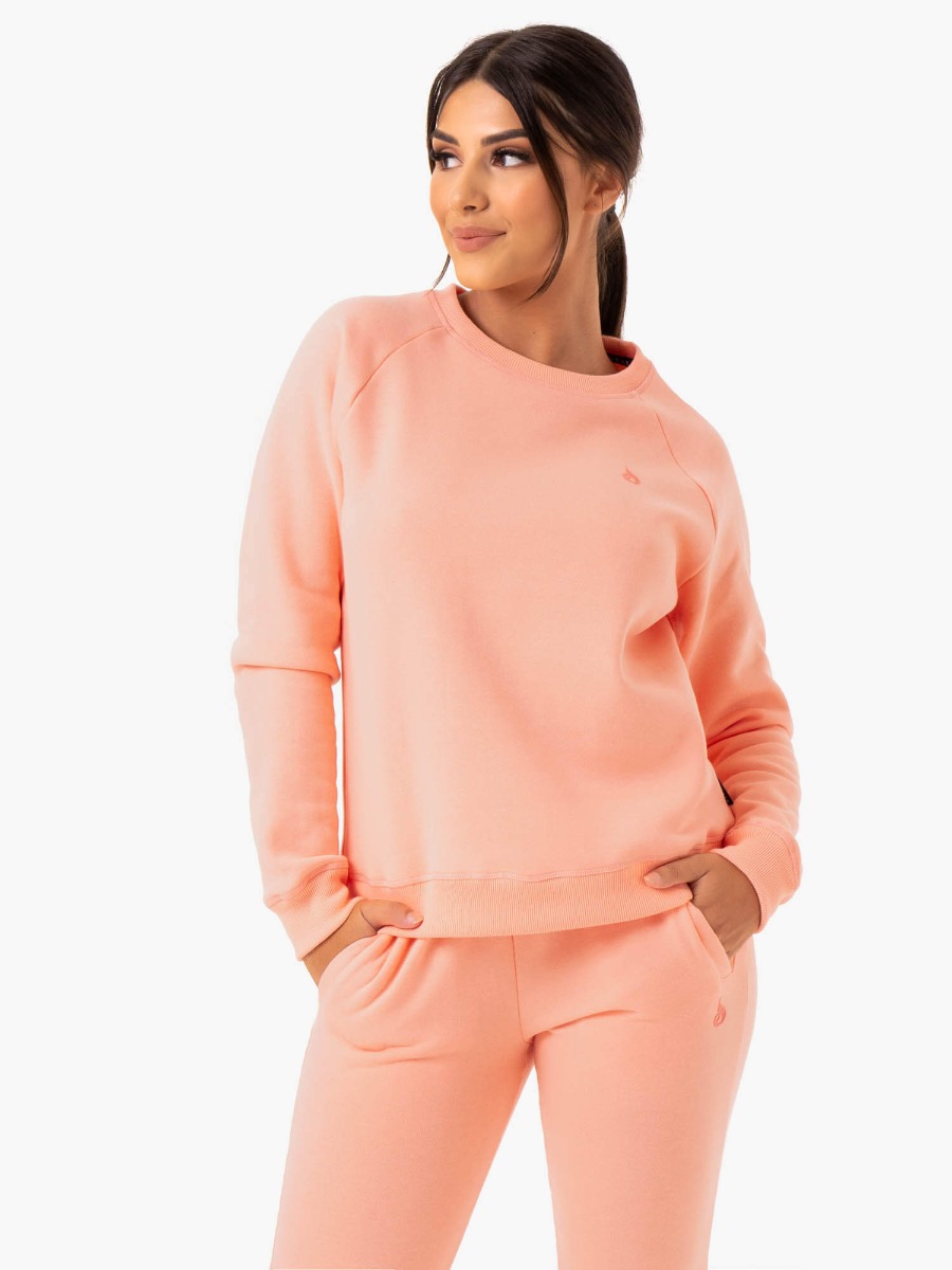 Women‘s Sweatshirt Adapt Boyfriend Peach - Ryderwear