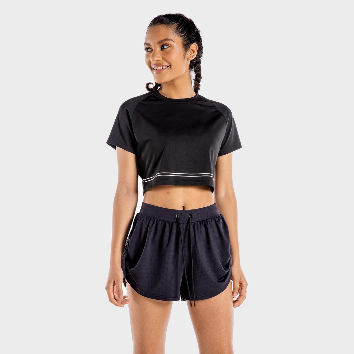 Women‘s T-shirt Flux CropTop Onyx - SQUATWOLF