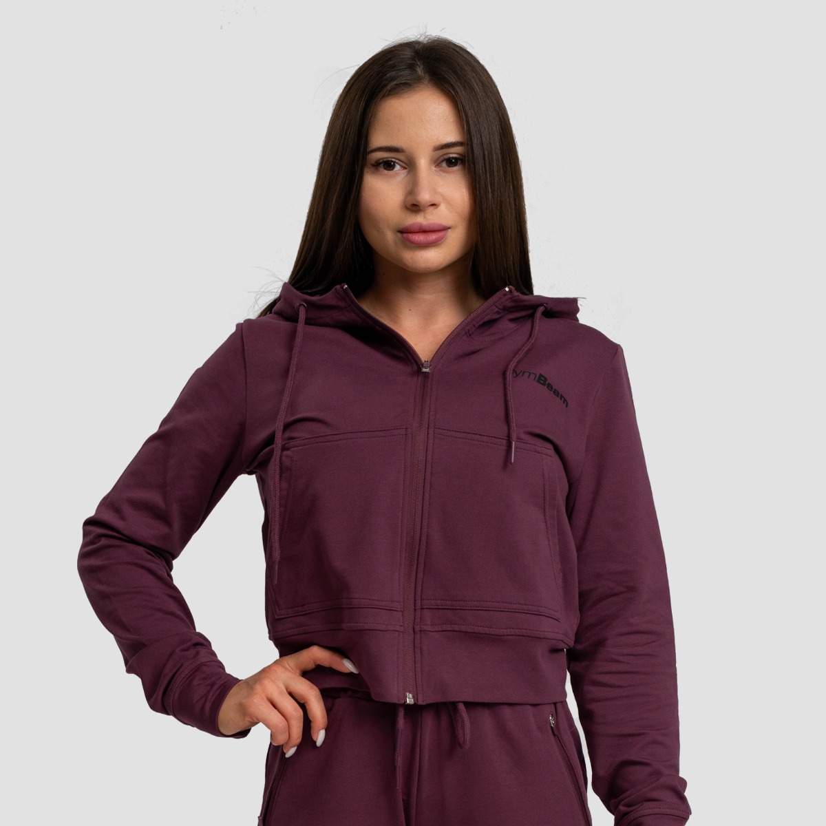 Dames TRN Zip-Up Hoodie Aubergine - GymBeam