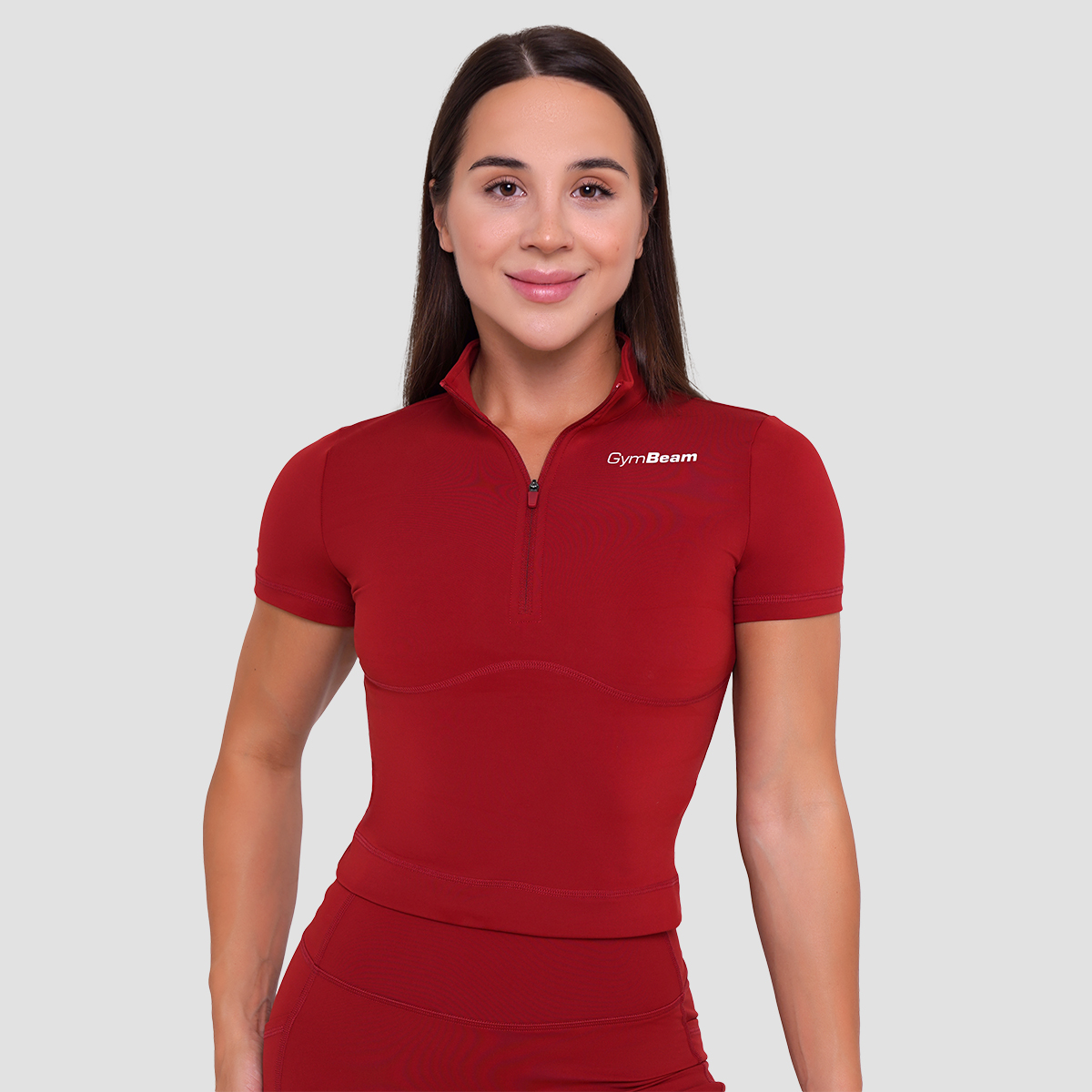 Women's Ignite Cropped T-shirt Donkerrood - GymBeam