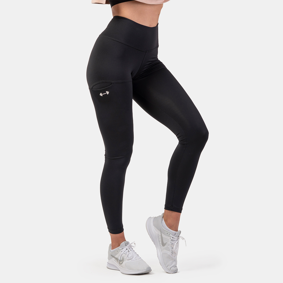 Women‘s leggings Active High Waist Smart Pocket Black - NEBBIA
