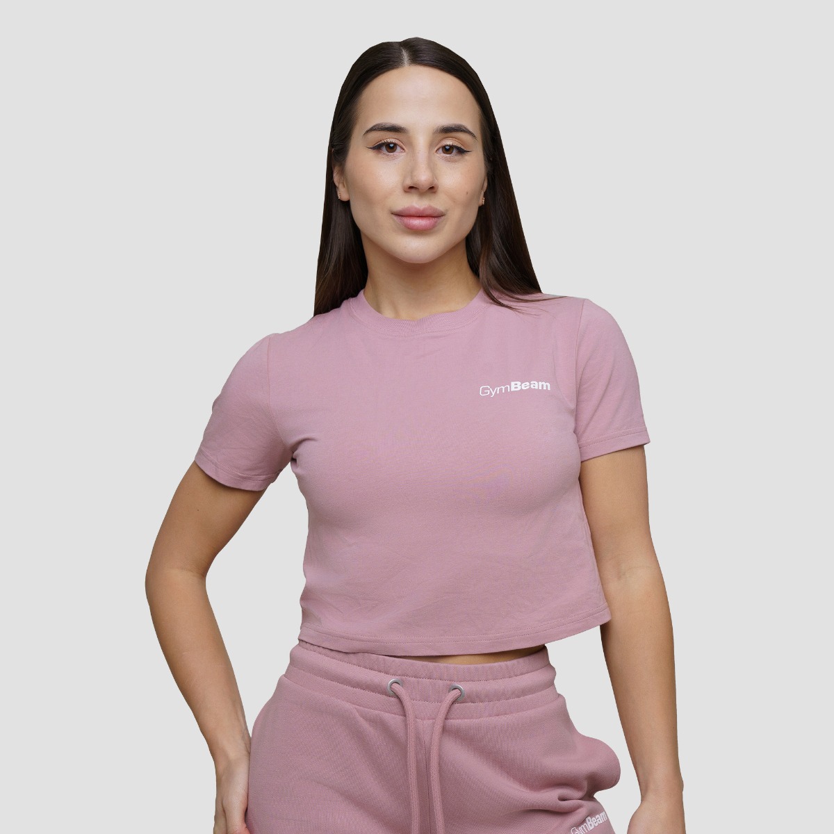 Dames Agile Cropped T-shirt Woodrose - GymBeam